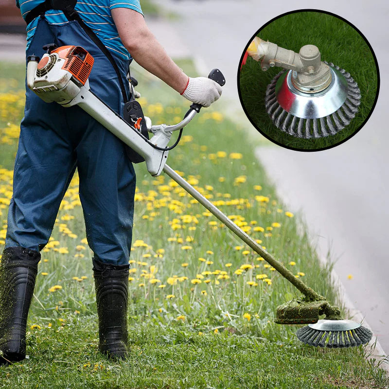 Unzerbrechliches Drahttrimmer-Messer - 360° Stahlklingen für unkrautfreien Rasen